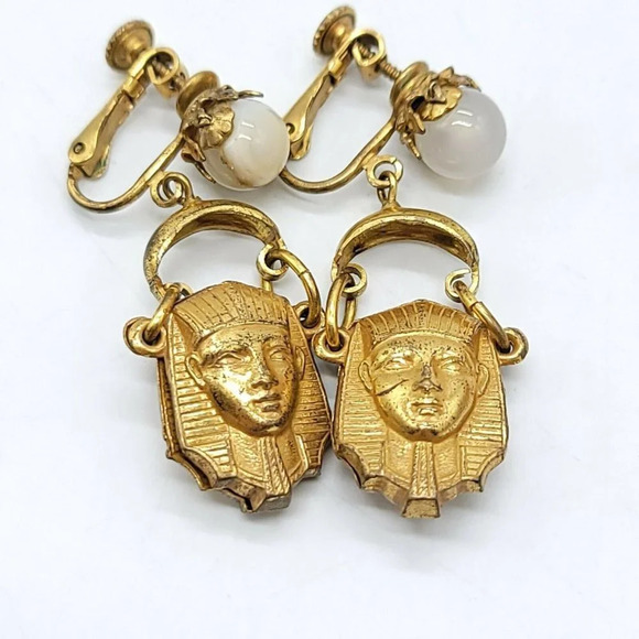 Miriam Haskell Art Glass Bead Egyptian Pharaoh Dan - Picture 4 of 6